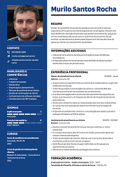 Exemplo de currículo de atendimento ao cliente